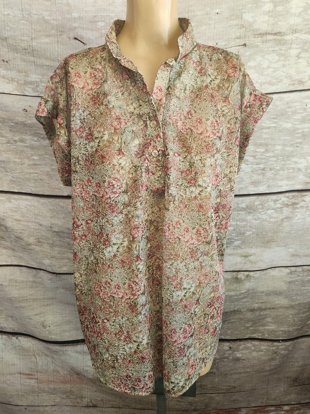 Vintage Sheer Floral Blouse